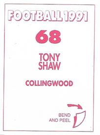 1991 Select AFL Stickers #68 Tony Shaw Back